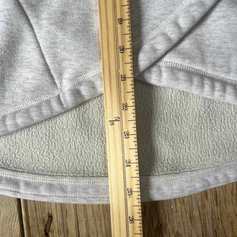 Athleta Cozy Karma Asym Pullover Wrap Sweatshirt Longsleeve Heather White XS - Picture 12 of 14